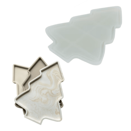Silikonowa forma Jesmonite do odlewania podstawki w kształcie choinki, 27,4 × 20,5 cm