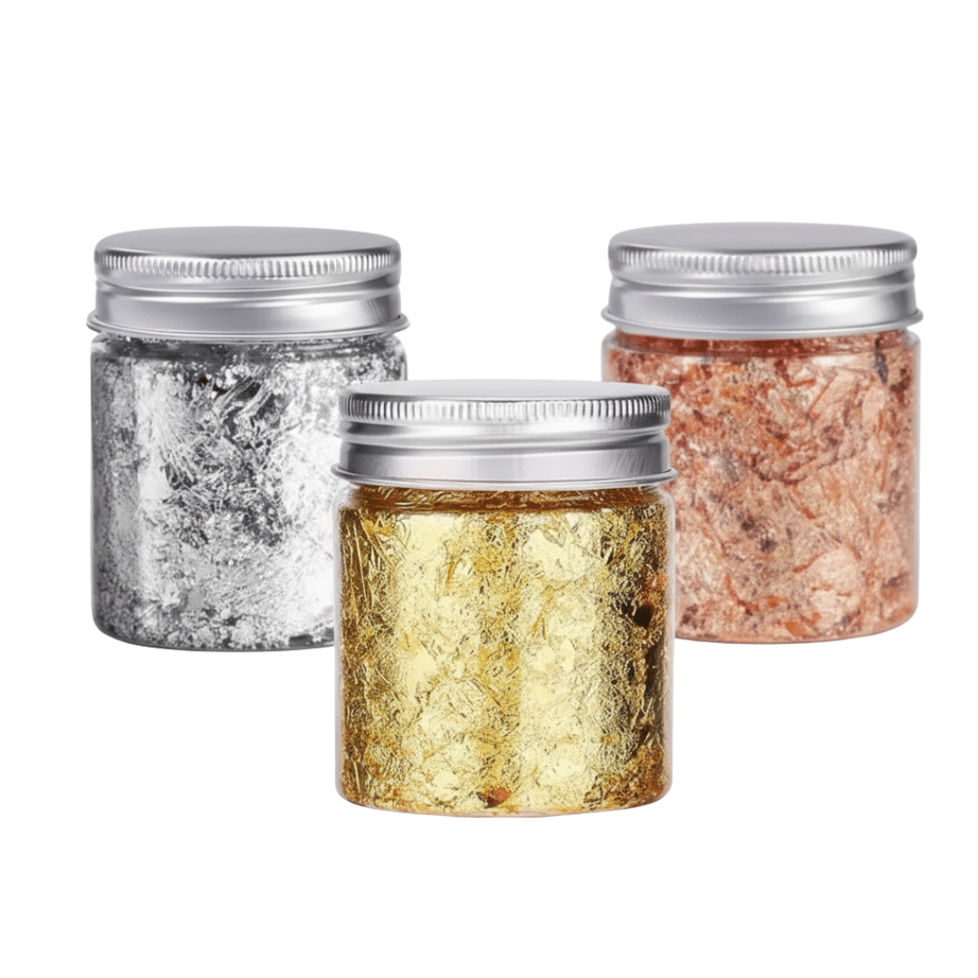 Jesmonite metalo drožlių rinkinys, Jesmonite metal flakes set Jesmonite metalo drožlių rinkinys, Jesmonite metal flakes set